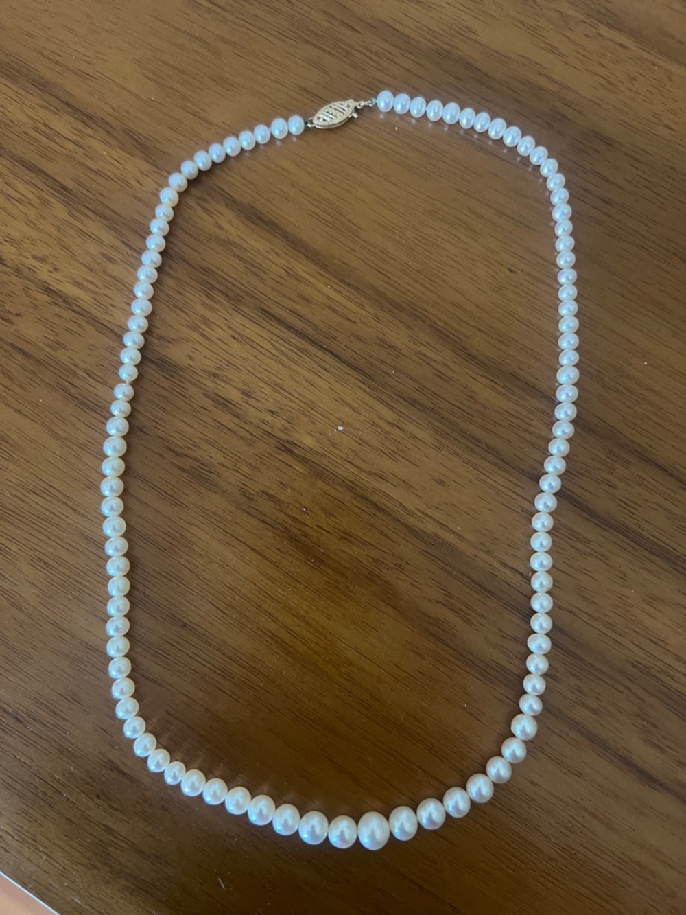 Classic White Pearl Necklace with Gold Clasp